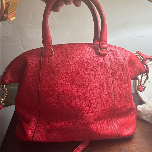 Rare Tory Burch Vibrant Red Satchel - Picture 3 of 7